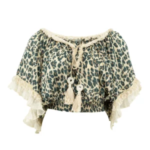 Top Ana Leopard Noir
